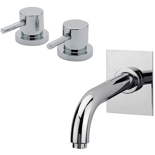 Larger image of Tre Mercati Milan 3/4" Side Valves & Bath Spout Pack (Chrome).