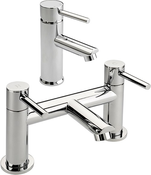 Larger image of Tre Mercati Poppy Bath Filler & Basin Tap Set (Chrome).