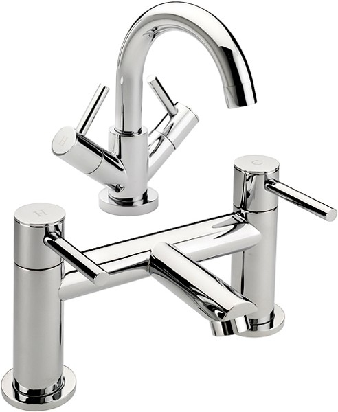 Larger image of Tre Mercati Poppy Bath Filler & Basin Tap Set (Chrome).