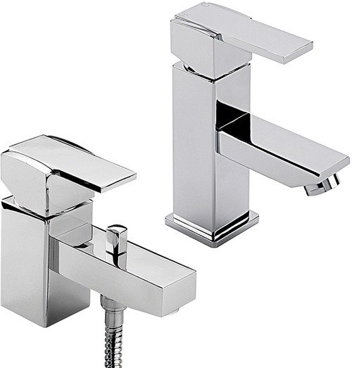 Larger image of Tre Mercati Turn Me On Basin Tap & Mono Bath Shower Mixer Tap Set.