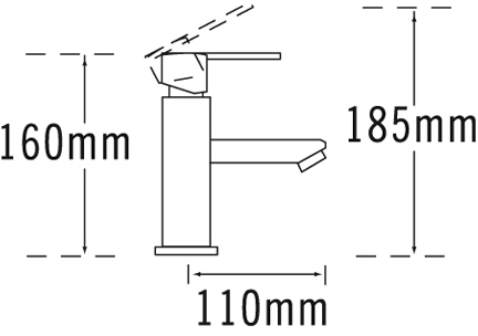 Technical image of Tre Mercati Turn Me On Basin Tap & Mono Bath Filler Tap Set (Chrome).