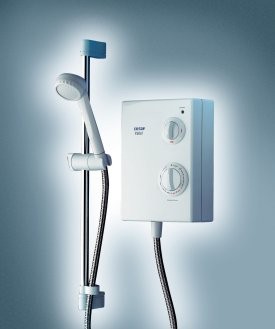 Example image of Triton Electric Showers T60i  8kW With Riser Rail Kit In White And Chrome.