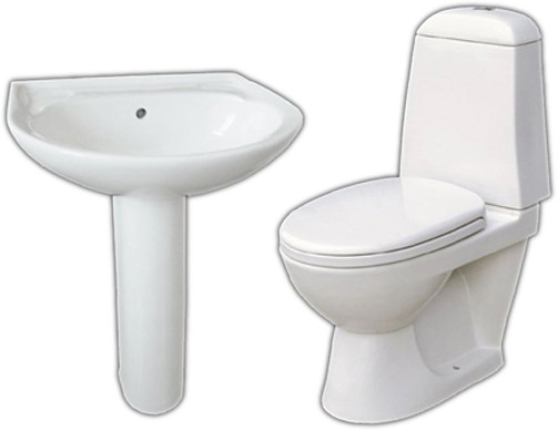 Larger image of Thames Modern Comet four piece bathroom suite with 1 tap hole basin.
