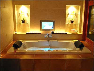 Example image of Tilevision 23" Widescreen Bathroom TV with remote control..