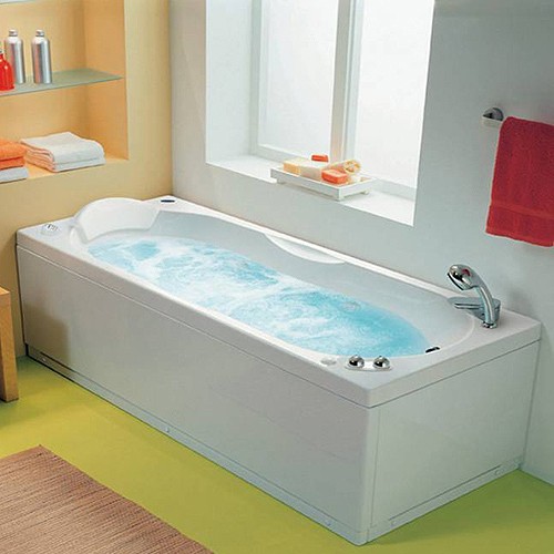 Larger image of Twyford Sophia 6 Jet Whirlpool Bath With Taps. 1700x750mm (Left Hand).