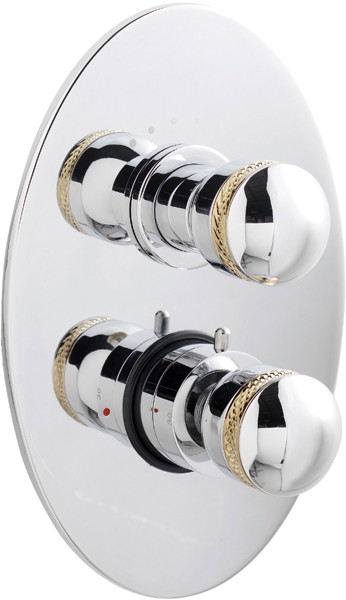 Larger image of Ultra Contour Twin concealed thermostatic shower valve (chrome/gold)