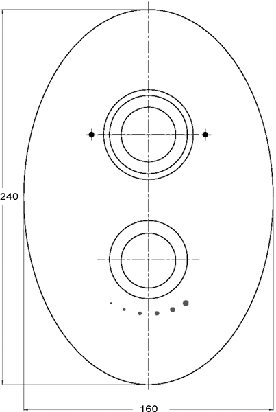 Technical image of Ultra Pixi 3/4" Twin Concealed Thermostatic Shower Valve.