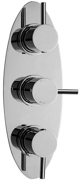 Larger image of Nuie Quest Triple Concealed Thermostatic Shower Valve.