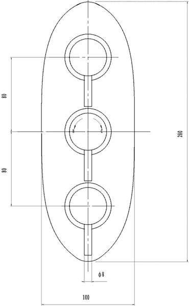 Technical image of Nuie Quest Triple Concealed Thermostatic Shower Valve.