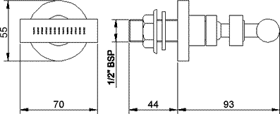 Technical image of Hudson Reed Tec 3/4" Twin Thermostatic Shower Valve, Diverter, Head & Jets.