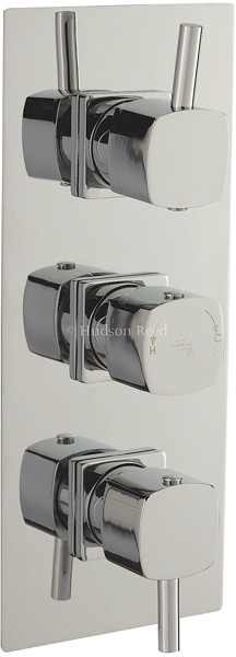 Larger image of Hudson Reed Kia Triple concealed thermostatic shower valve.
