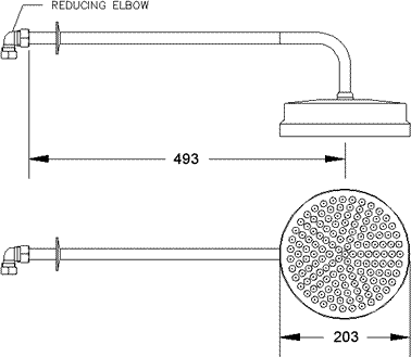 Technical image of Hudson Reed Kia Triple Thermostatic Shower Valve, Head & Jets.