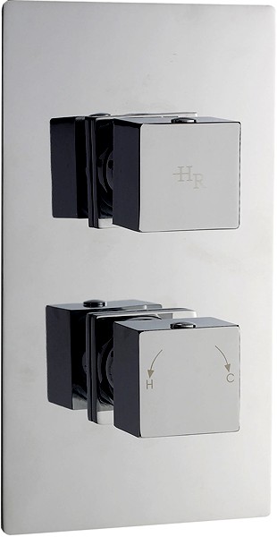 Larger image of Hudson Reed Kubix Twin Concealed Thermostatic Shower Valve (Chrome).