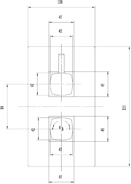 Technical image of Hudson Reed Kia Twin Thermostatic Shower Valve, Diverter, Head & Slide Rail.