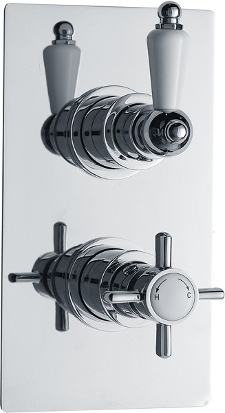 Larger image of Nuie Beaumont Twin Thermostatic Shower Valve (Chrome)