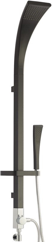 Larger image of Hudson Reed Flare Modern Rigid Riser Shower Kit (Black).