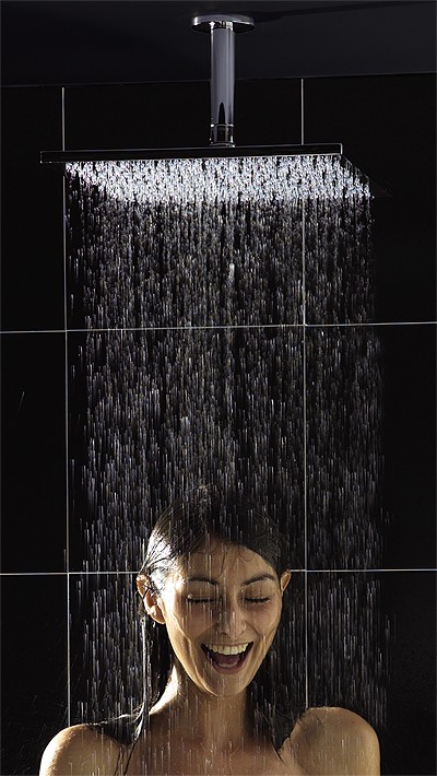 Example image of Hudson Reed Grand XXL Sheer Square Shower Head & Ceiling Arm. 35cm (14").
