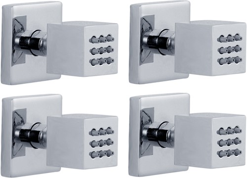 Larger image of Hudson Reed Shower Jets 4 x Mini Square Body Jets (Chrome).