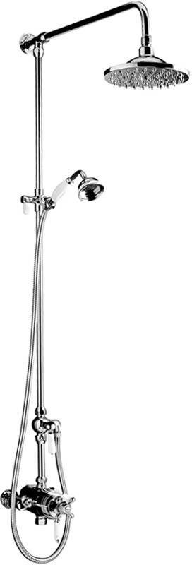 Larger image of Nuie Traditional Dual Thermostatic Shower Valve & Grand Rigid Riser.