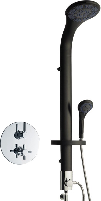 Larger image of Hudson Reed Tec Twin Thermostatic Shower Valve & Probe Rigid Riser Set.