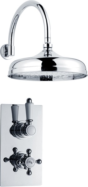 Larger image of Hudson Reed Traditional Twin Thermostatic Shower Valve & 12" Shower Head.