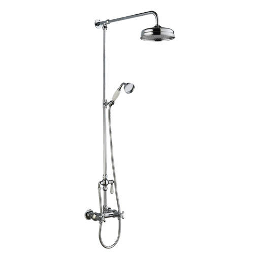 Nuie Showers Traditional Thermostatic Shower Valve With Rigid Riser (Chrome).