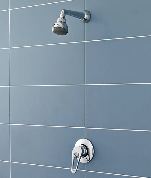 Larger image of Ultra Showers Ocean Manual Concealed Shower Valve & Fixed Shower Head.