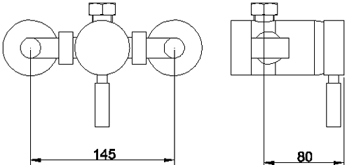 Technical image of Tec Single Lever Manual single lever shower valve