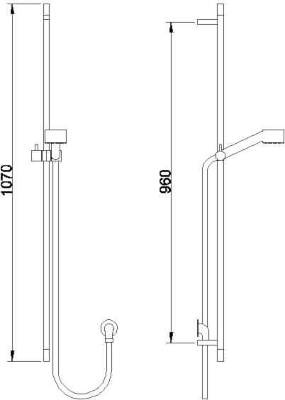 Technical image of Component Kew slide rail kit.  Can be corner mounted.