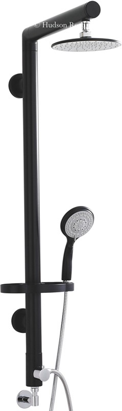 Larger image of Hudson Reed Symmetry Modern Rigid Riser Shower Set (Black).