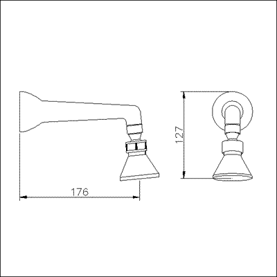 Technical image of Component Fixed shower head and arm