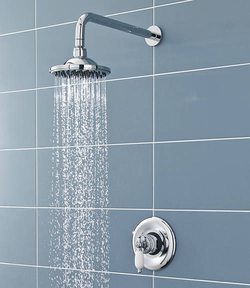 Larger image of Ultra Showers Sequential Thermostatic Shower Valve With Head & Arm (Chrome).