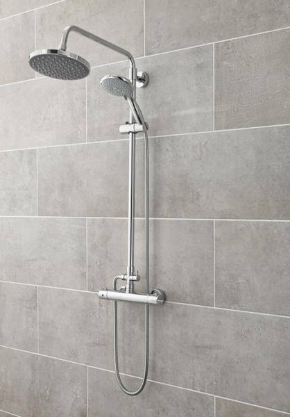 Larger image of Ultra Showers Minimalist Thermostatic Bar Shower Valve & Telescopic Kit.