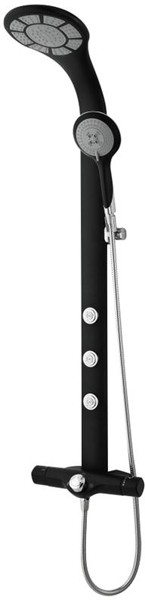 Larger image of Hudson Reed Showers Domino Thermostatic Shower Panel (Black).