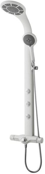Larger image of Hudson Reed Showers Domino Thermostatic Shower Panel (White).
