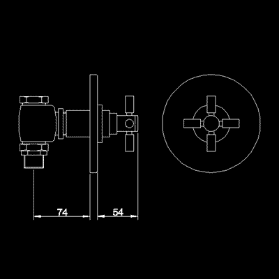 Technical image of Hudson Reed Tec Shut off valve / Stopcock