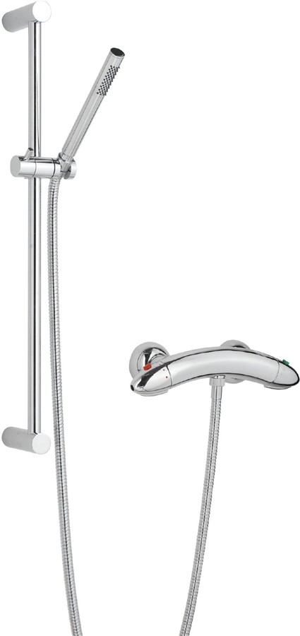Larger image of Thermostatic Curved Bar Valve With Minimalist Slider Rail Kit.