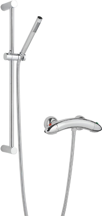 Larger image of Thermostatic Curved Bar Valve With Minimalist Slider Rail Kit.