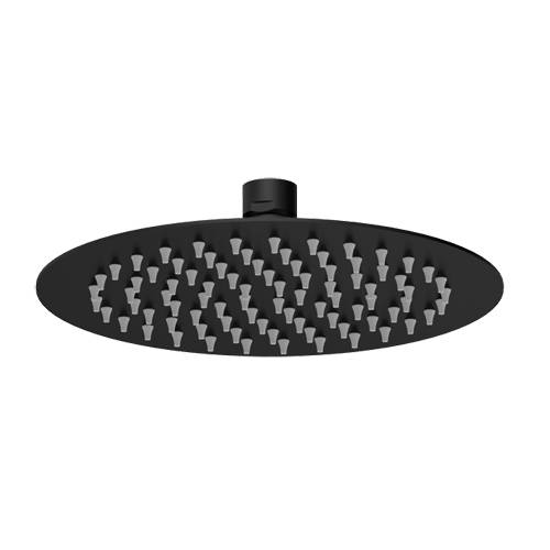 Nuie Black Showers Round Shower Head 200Mm (Matt ).
