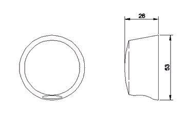 Technical image of Component Outlet Elbow in antique gold.