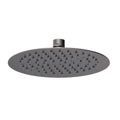 Nuie Showers Round Shower Head 200Mm (Brushed Gun Metal).