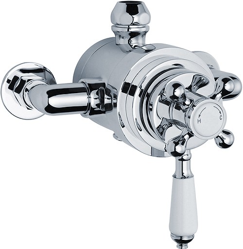 Larger image of Nuie Beaumont Traditional Dual Exposed Thermostatic Shower Valve.