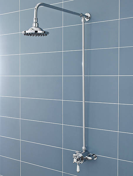 Larger image of Ultra Showers Traditional Dual Thermostatic Shower Valve & Rigid Riser Kit.