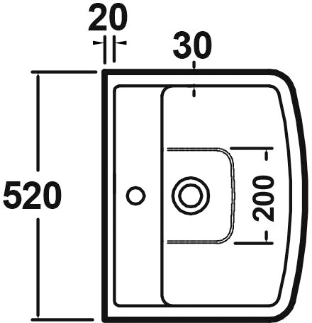 Technical image of Premier Ambrose Bathroom Suite With Toilet & 520mm Wall Hung Basin.