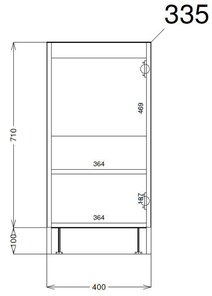 Technical image of Hudson Reed Apollo Vanity Unit 400mm, Basin & WC Unit 600mm (Cashmere)