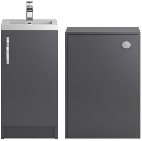 Larger image of Hudson Reed Apollo Vanity Unit 400mm, Basin & WC Unit 600mm (Grey).