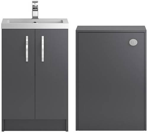 Larger image of Hudson Reed Apollo Vanity Unit 500mm, Basin & WC Unit 600mm (Grey).