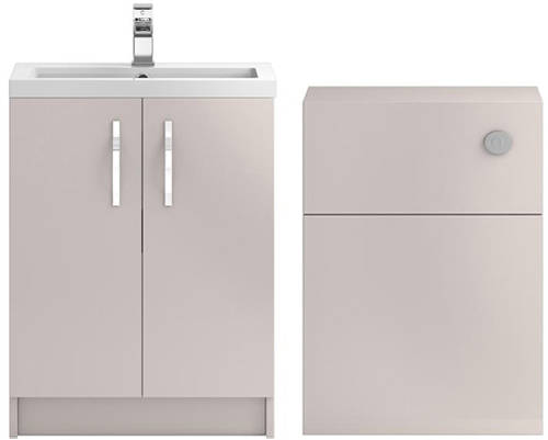 Larger image of Hudson Reed Apollo Vanity Unit 600mm, Basin & WC Unit 600mm (Cashmere)