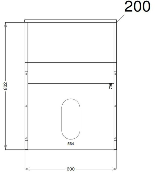 Technical image of Hudson Reed Apollo Vanity Unit 600mm, Basin & WC Unit 600mm (Grey).