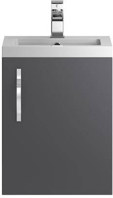 Example image of Hudson Reed Apollo Wall Vanity 400mm, Basin & WC Unit 600mm (Grey).